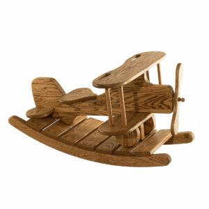 A091818 Airplane Rocker With Hand Holds Oak