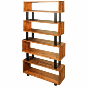 B151200RSRH Bookcase Nevaeh, 4 tier, rough sawn rustic hickory
