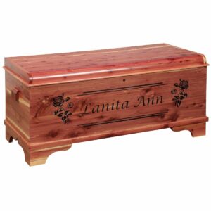 Chest carving name with roses