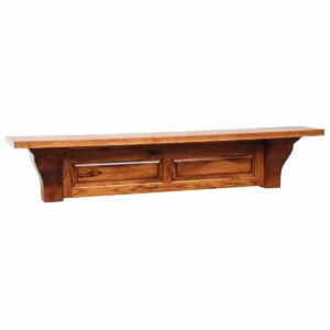 F070020RH Fireplace mantle, Classic Raised Panel 60 inch Rustic Hickory