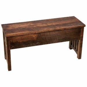 M099996RS Rough Sawn Brown Maple Mission storage bench 36 inch