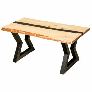 R060020 Richelie Coffee Table, Rustic Hickory top with Zodiac Base