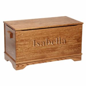 T152545 Toy Chest Pane Oak Closed Personalized